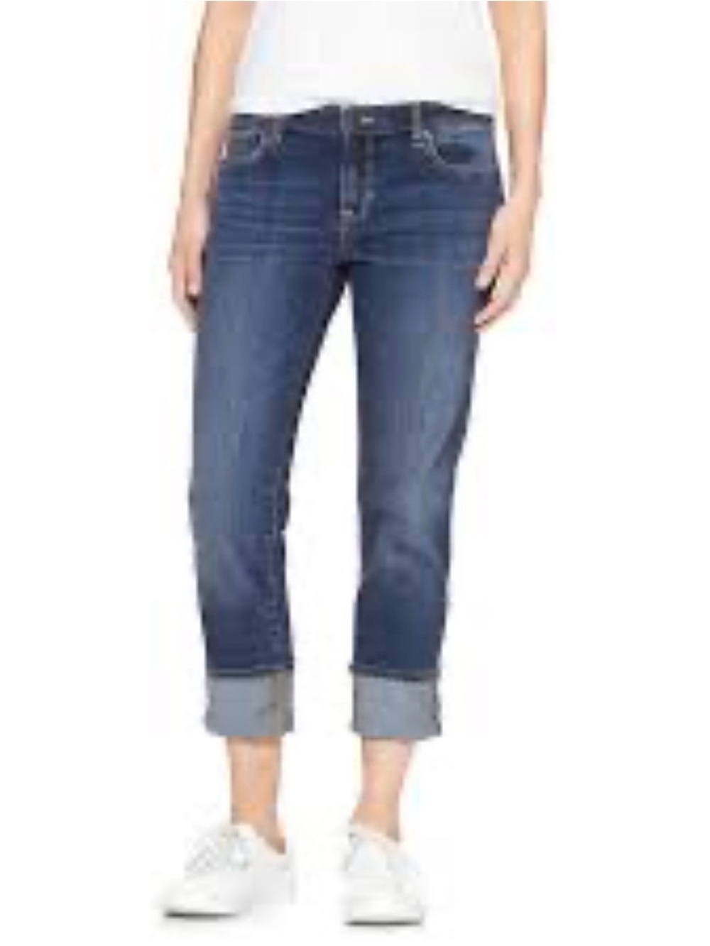 Gap Women’s Straight Cuff Cropped Jeans size 4/27R medium wash mid rise
